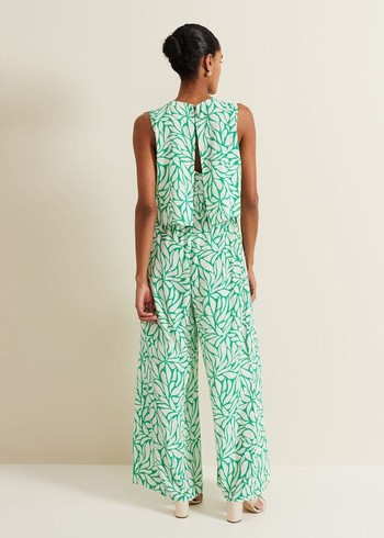 Phase Eight Aubrey Geo Jumpsuit Green Canada | WLJTBC-607